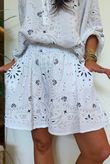 Ole Bubble Cotton Bandana Shorts White
